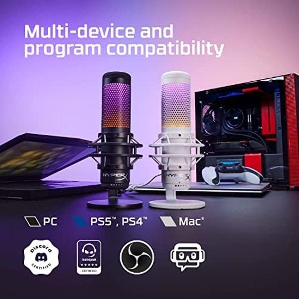 HyperX QuadCast S – RGB USB Condenser Microphone for PC, PS4, PS5 and Mac, Anti-Vibration Shock Mount, 4 Polar Patterns, Pop Filter, Gain Control, Gaming, Streaming, Podcasts, Twit
