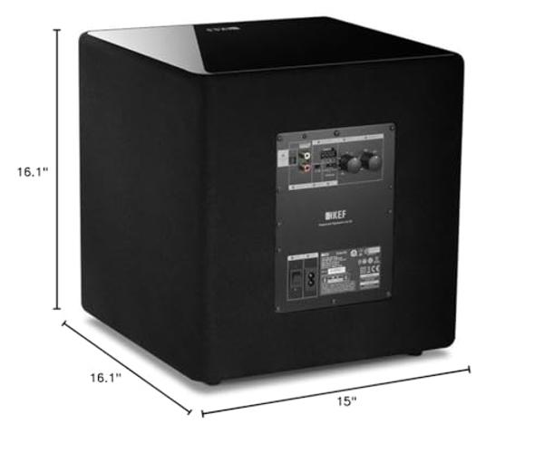 KEF Kube12b 12 Inch 300 Watt Powered Subwoofer (Black)