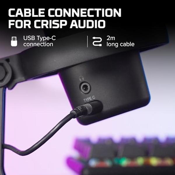 HyperX DuoCast – RGB USB Condenser Microphone for PC, PS5, PS4, Mac, Low-profile Shock Mount, Cardioid, Omnidirectional, Pop Filter, Gain Control, Gaming, Streaming, Podcasts, Twit