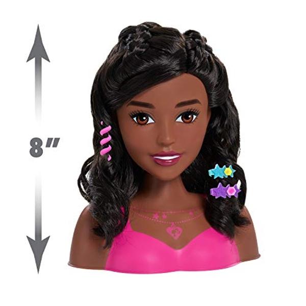 Barbie Fashionistas 8-inch Styling Head, Black Hair, 20-pieces