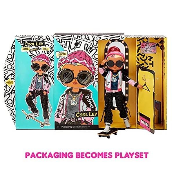 L.O.L. Surprise! OMG Guys Fashion Doll Cool Lev with 20 Surprises, Poseable, Including Skateboard, Outfit & Accessories Playset - Gift for Kids & Collectors, Toys for Girls Boys Ag