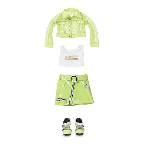 Rainbow High Karma Nichols – Neon Green Fashion Doll with 2 Doll Outfits to Mix & Match and Doll Accessories, Great Gift for Kids 6-12 Years Old