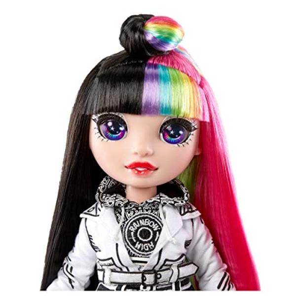 Rainbow High 2021 Jett Dawson Collector Fashion Doll with Black and Rainbow Hair, 2 Designer Outfits to Mix & Match Accessories, Gift for Kids & Collectors, Toys for Kids Ages 6 7 