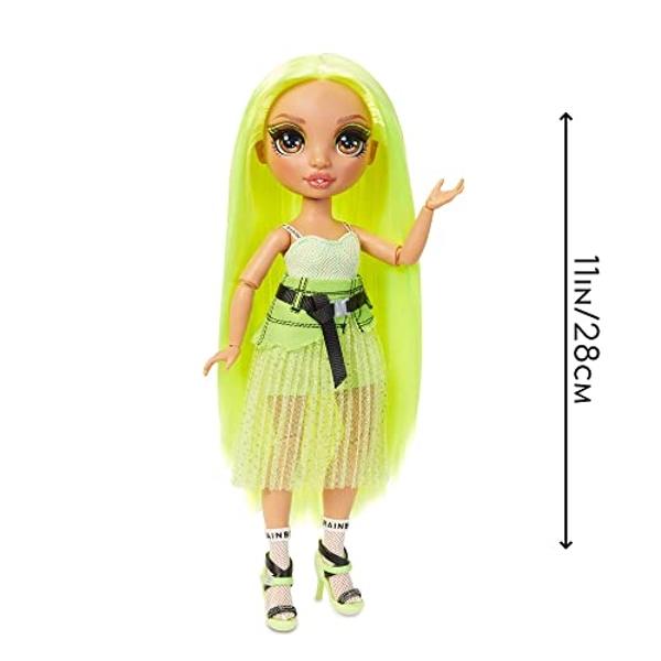 Rainbow High Karma Nichols – Neon Green Fashion Doll with 2 Doll Outfits to Mix & Match and Doll Accessories, Great Gift for Kids 6-12 Years Old