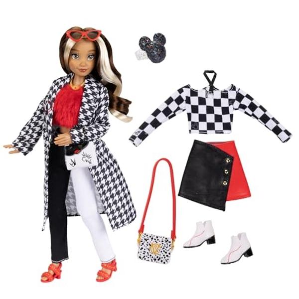 Disney ILY 4Ever Dolls Cruella 11.5" Tall with 13 Points of Articulation, Two Complete Mix-and-Match Outfits and Glittery Mickey Ring for You!