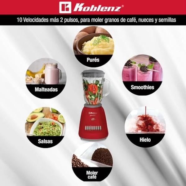 Koblenz 51oz. Gourmet Blender, Salsa Mixer, Smoothie, 10-Speed 4 Blades with 2 Pulse Function