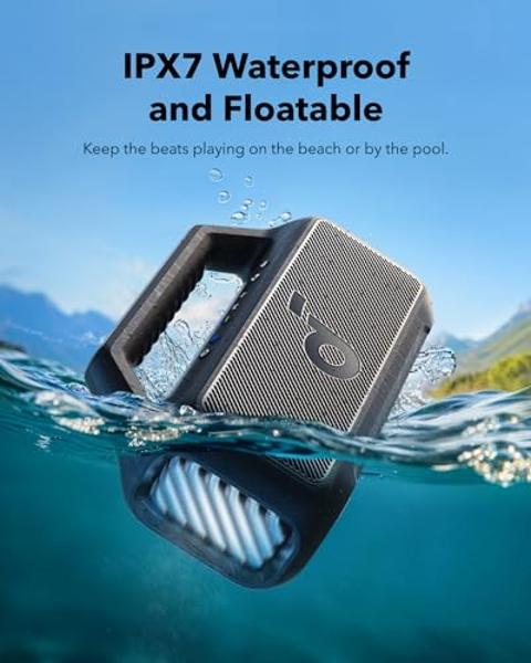 soundcore Boom 2 By Anker, Outdoor Speaker, 80W, Subwoofer, BassUp 2.0, 24H Playtime, IPX7 Waterproof, Floatable, RGB Lights, USB-C, Custom EQ, Bluetooth 5.3, Portable for Camping,