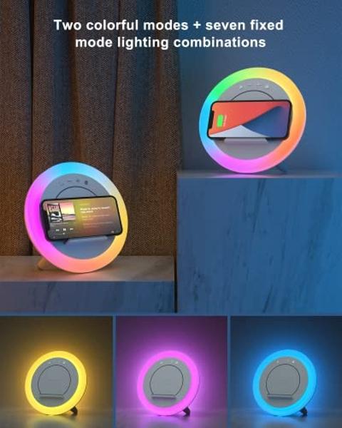 SIDVAR Bluetooth Speaker Night Lightsr,Wireless Charging Modern Speaker,Best Teenage Birthday Gift Ideas Tween Girls Gifts/Please use The Original Adapter