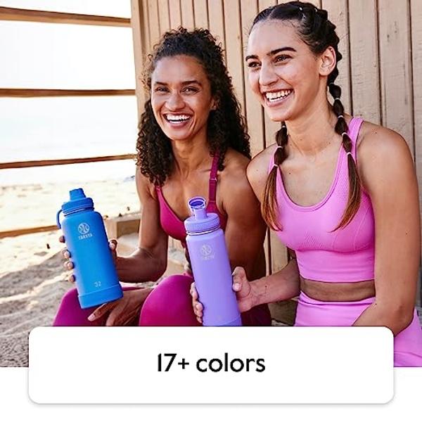 Takeya Actives 40 oz Vacuum Insulated Stainless Steel Water Bottle with Spout Lid, Premium Quality, Cucumber