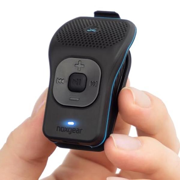 noxgear 39g Wearable Waterproof Bluetooth Speaker - Magnetic Clip-On Wireless Portable Speakers - Up to 15 Hours Battery Life - Clip Speaker with Microphone - Large Tactile Control