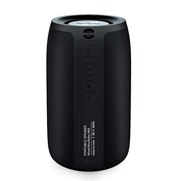 Bluetooth Speaker,MusiBaby Speakers Bluetooth Wireless,IPX5 Waterproof Outdoor Speaker with Bass,24H Long Playtime,Loud and Portable for Travel, Party, Beach, Camping,Gift Ideas(Bl