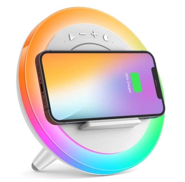 SIDVAR Bluetooth Speaker Night Lightsr,Wireless Charging Modern Speaker,Best Teenage Birthday Gift Ideas Tween Girls Gifts/Please use The Original Adapter