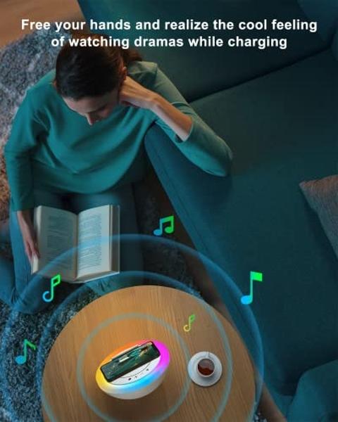 SIDVAR Bluetooth Speaker Night Lightsr,Wireless Charging Modern Speaker,Best Teenage Birthday Gift Ideas Tween Girls Gifts/Please use The Original Adapter