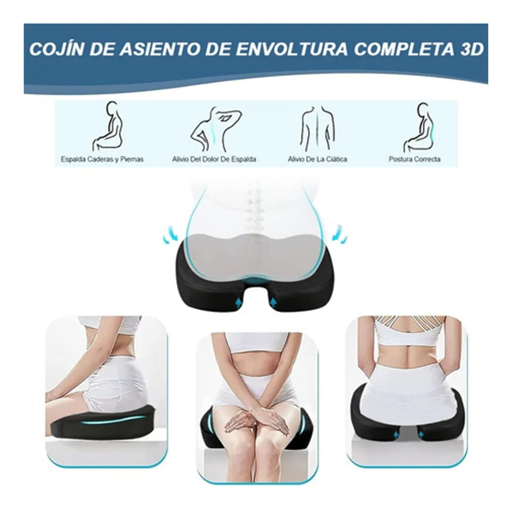 Cojin Soporte Lumbar Almohada Respaldo Sillas Auto Oficina