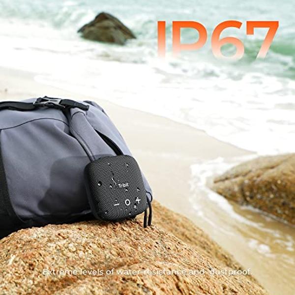 Tribit StormBox Micro 2 Wireless Portable Speaker: 10W Loud Deep Bass Sound, IP67 Waterproof Bike Speaker with Bluetooth 5.3, 12Hrs Playtime, TWS Pairing for Camping Travel Hiking