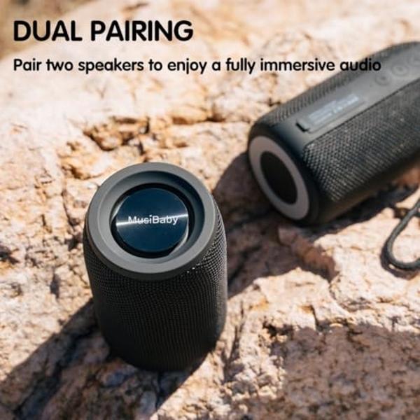 Bluetooth Speaker,MusiBaby Speakers Bluetooth Wireless,IPX5 Waterproof Outdoor Speaker with Bass,24H Long Playtime,Loud and Portable for Travel, Party, Beach, Camping,Gift Ideas(Bl