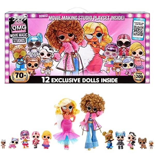 LOL Surprise OMG Movie Magic Studios with 70+ Surprises, 12 Dolls Including 2 Fashion Dolls, 4 Movie Stages, Green Screen & Accessories- Gift Toy for Girls Boys Ages 4 5 6 7+ Years