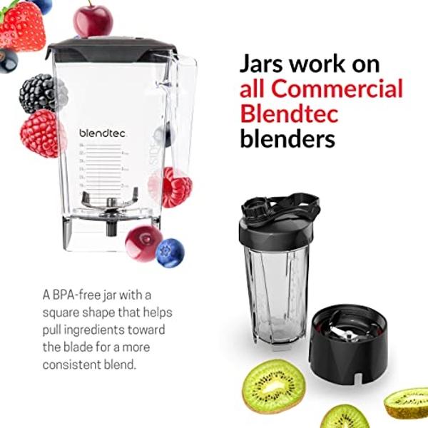 Blendtec Connoisseur 825 Black Food Blender with Sound Enclosure and 2 WildSide+ Jars, 42 Preprogrammed Cycles, 2750 mL Capacity