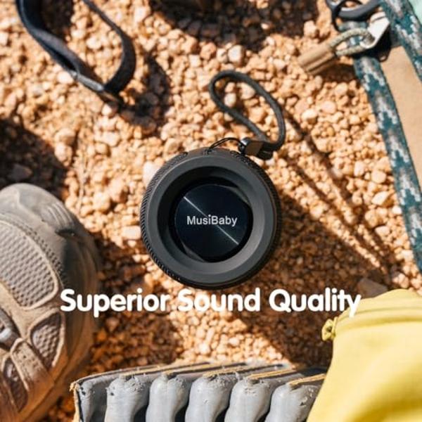 Bluetooth Speaker,MusiBaby Speakers Bluetooth Wireless,IPX5 Waterproof Outdoor Speaker with Bass,24H Long Playtime,Loud and Portable for Travel, Party, Beach, Camping,Gift Ideas(Bl