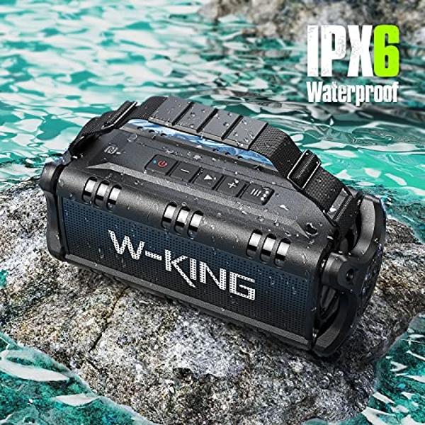 W-KING Bluetooth Speaker, 90W Max Loud Portable Speakers Bluetooth Wireless, IPX6 Waterproof Outdoor Speaker with 50W Deep Bass/2 Powerful Subwoofer/40H/Power Bank/EQ/TF/AUX/NFC fo