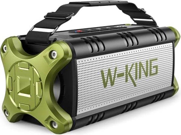 W-KING Bluetooth Speaker, 90W Max Portable Loud Speakers Wireless, IPX6 Waterproof Outdoor Speaker, 50W Deep Bass/2 Powerful Subwoofer/40H/Power Bank/Dual Pairing/EQ/TF/AUX/NFC for