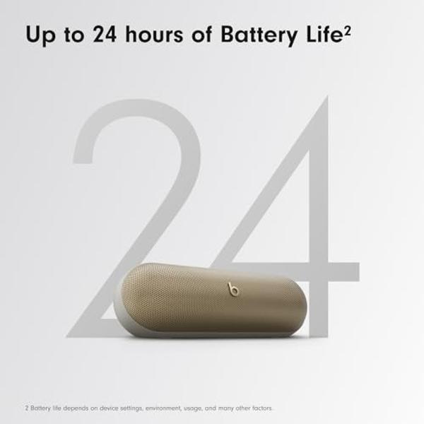 Beats Pill - Portable Bluetooth Speaker- Up to 24H Battery Life, Water Resistant, Bluetooth, Apple & Android Compatible, Seriously Loud Sound for Home, Outdoor and Travel- Champagn