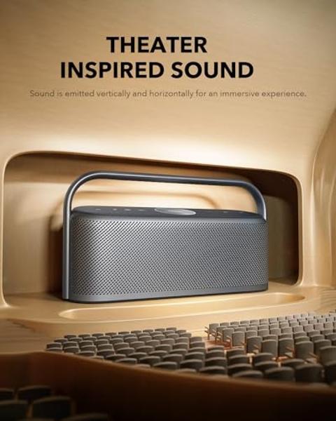 Soundcore Motion X600 by Anker Portable Bluetooth Speaker, Hi-Res Spatial Audio with Wireless 50W Sound, IPX7 Waterproof, Pro EQ, AUX-in, Portable Speaker for Home, Office, Backyar