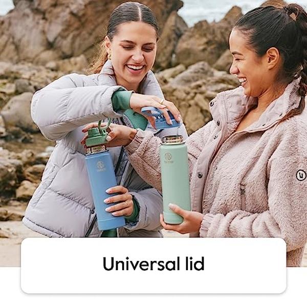 Takeya Actives 40 oz Vacuum Insulated Stainless Steel Water Bottle with Spout Lid, Premium Quality, Cucumber