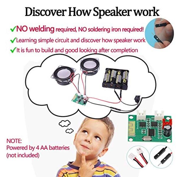 CYOEST DIY Bluetooth Speaker Box Kit Electronic Sound Amplifier - Build Your Own Portable Wood Case Bluetooth Speaker Sound - Science Experiment and STEM Learning for Kids, Teens a