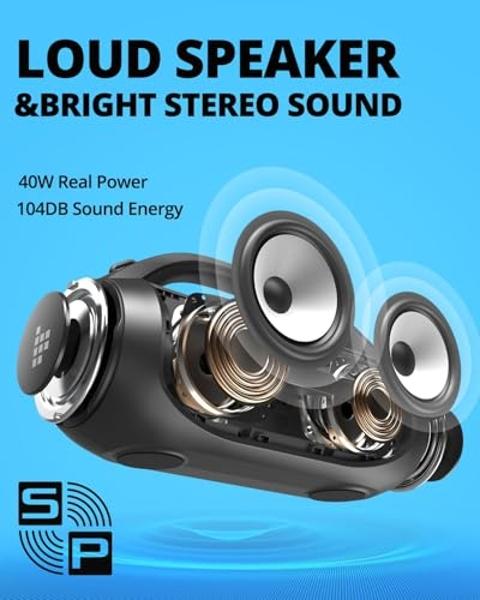 Tronsmart Bang SE Portable Bluetooth Speaker, Colorful LED and 40W Wireless Stereo to Infuse Your Party, Ultra Lightweight Portable Design and IPX6 Waterproof, Suitable for Party/O