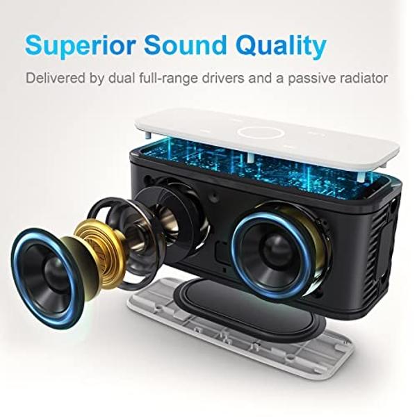 Upgraded, Anker Soundcore Boost Bluetooth Speaker with Well-Balanced Sound, BassUp, 12H Playtime, USB-C, IPX7 Waterproof, Wireless Customizable EQ via App, Stereo Pairing