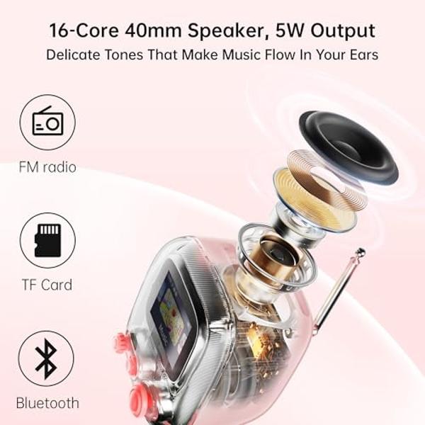 Divoom Tiivoo-2 Retro Bluetooth Speaker with FM Radio,Pixel Art Portable Mini Cute Wireless Small Speaker,Vintage Decor Suitble for Party Office Desk Home Bedroom Kitchen,Gifts for