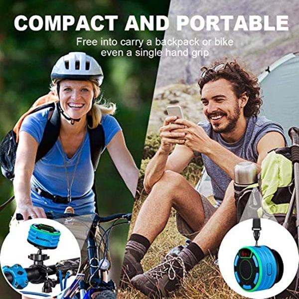 BassPal IPX7 Waterproof Speaker, Bluetooth Portable Wireless Shower Speakers with LED Display, FM Radio, Suction Cup, Light Show, TWS, Loud Stereo Sound for Pool Beach Home Party T