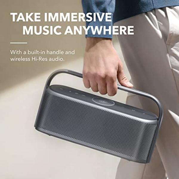 Soundcore Motion X600 Portable Bluetooth Speaker with Spatial Audio, 50W Sound, IPX7 Waterproof, Pro EQ, AUX-in, for Home, Office, Backyard and Bathroom Use (Blue)