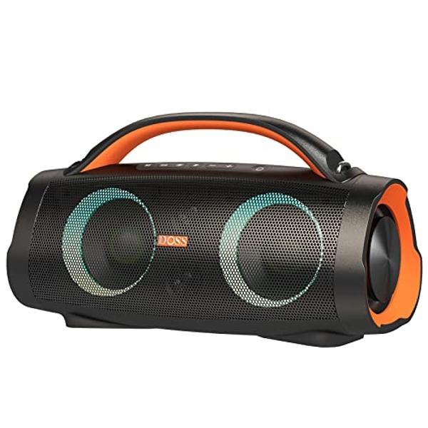 DOSS Extreme Boom Pro Bluetooth Speaker with 100W Stereo Sound, Rich Bass, IPX6 Waterproof, 20H Playtime, Power Bank, Mixed Color Light, Portable for Outdoor, Camping, Beach - Oran