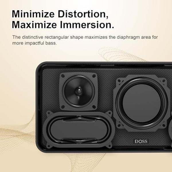 DOSS SoundBox XL Bluetooth Speaker with Subwoofer, 32W Loud Sound with Booming Bass, Dual DSP Technologies, 10H Playtime, USB-C, TWS, 2.1 Audio Channel for Home, Indoor and Office 