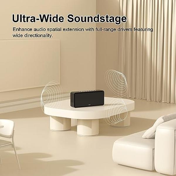 DOSS SoundBox XL Bluetooth Speaker with Subwoofer, 32W Loud Sound with Booming Bass, Dual DSP Technologies, 10H Playtime, USB-C, TWS, 2.1 Audio Channel for Home, Indoor and Office 