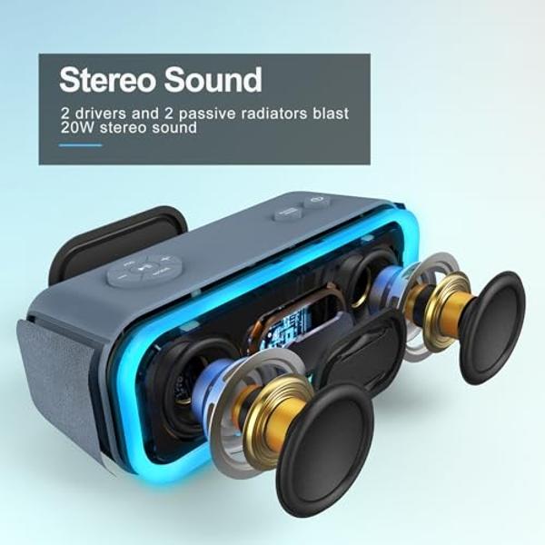 BUGANI Bluetooth Speaker, 80W Powerful Portable Wireless Speaker IPX7 Waterproof Speaker, Outdoor Loud Speaker with Handle 24H Playtime, Support Microphone AUX USB Suitable for Par