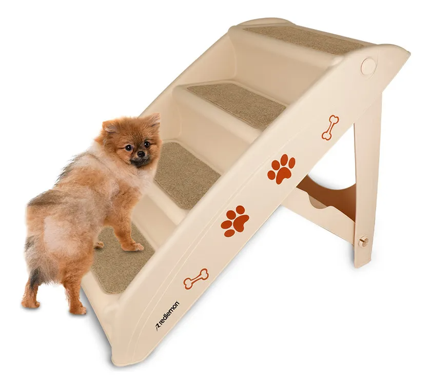 Escalera Plegable para Perro Con Patas Antideslizantes Rampa para Perro Gato y Mascotas con Escalones Antideslizantes para Sofa Cama o Auto para Interiores y Exteriores 49 cm de Altura