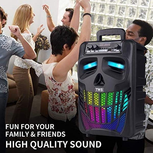 E I F E R Cool Skull Bluetooth Speakers, Portable Wireless Speaker, Compatible with Smartphones and Tablets, Suit for Home Garden Party