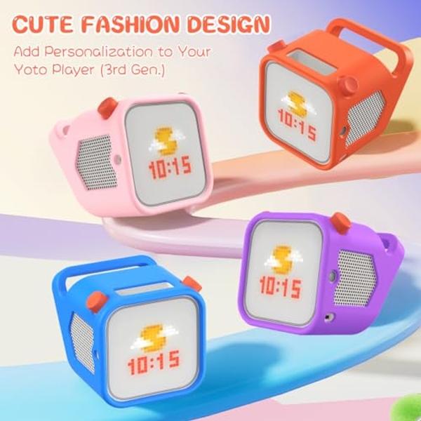 BEARDDO Case Compatible with Yoto Player 3rd Generation, Kids Bluetooth Audio Speaker Plays Adventure Jacket Cover Accessory, Anti-Slip Anti-Scratch Silicone Shell with Easy-to-Car