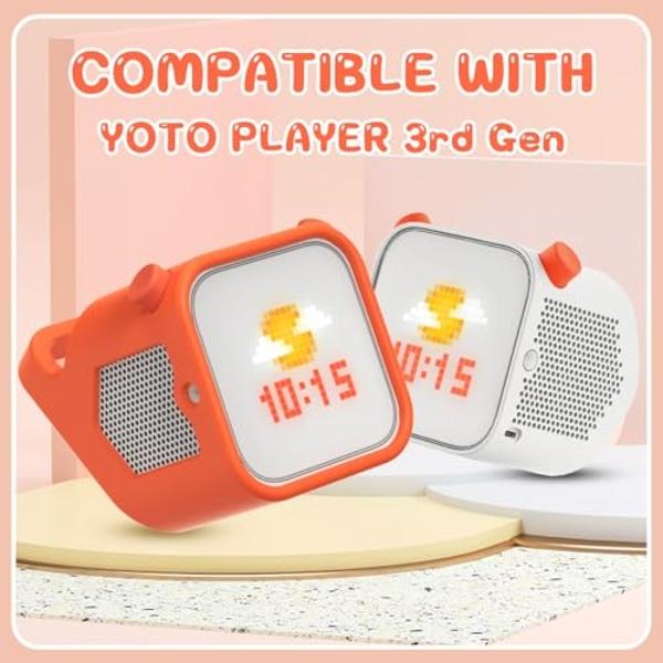 BEARDDO Case Compatible with Yoto Player 3rd Generation, Kids Bluetooth Audio Speaker Plays Adventure Jacket Cover Accessory, Anti-Slip Anti-Scratch Silicone Shell with Easy-to-Car