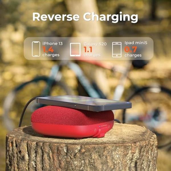 Tribit StormBox Micro 2 Portable Bluetooth Speaker, Bluetooth 5.3 Speakers with XBass, IP67 Waterproof, 12H Playtime Long Battery for Outdoor Camping Biking (Red)