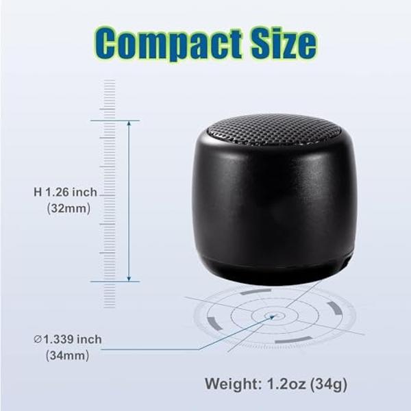 Best Mini Portable Bluetooth Speaker I Smallest Bluetooth Speaker with HD Sound & Bass I Wireless Bluetooth Speakers for Phone/PC/Tablet I Photo Selfie Button Answer Phone Calls I 