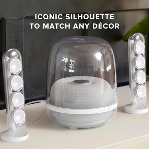 Harman Kardon HK SoundSticks 4-2.1 Bluetooth Speaker System with Deep Bass and Inspiring Industrial Design (White)