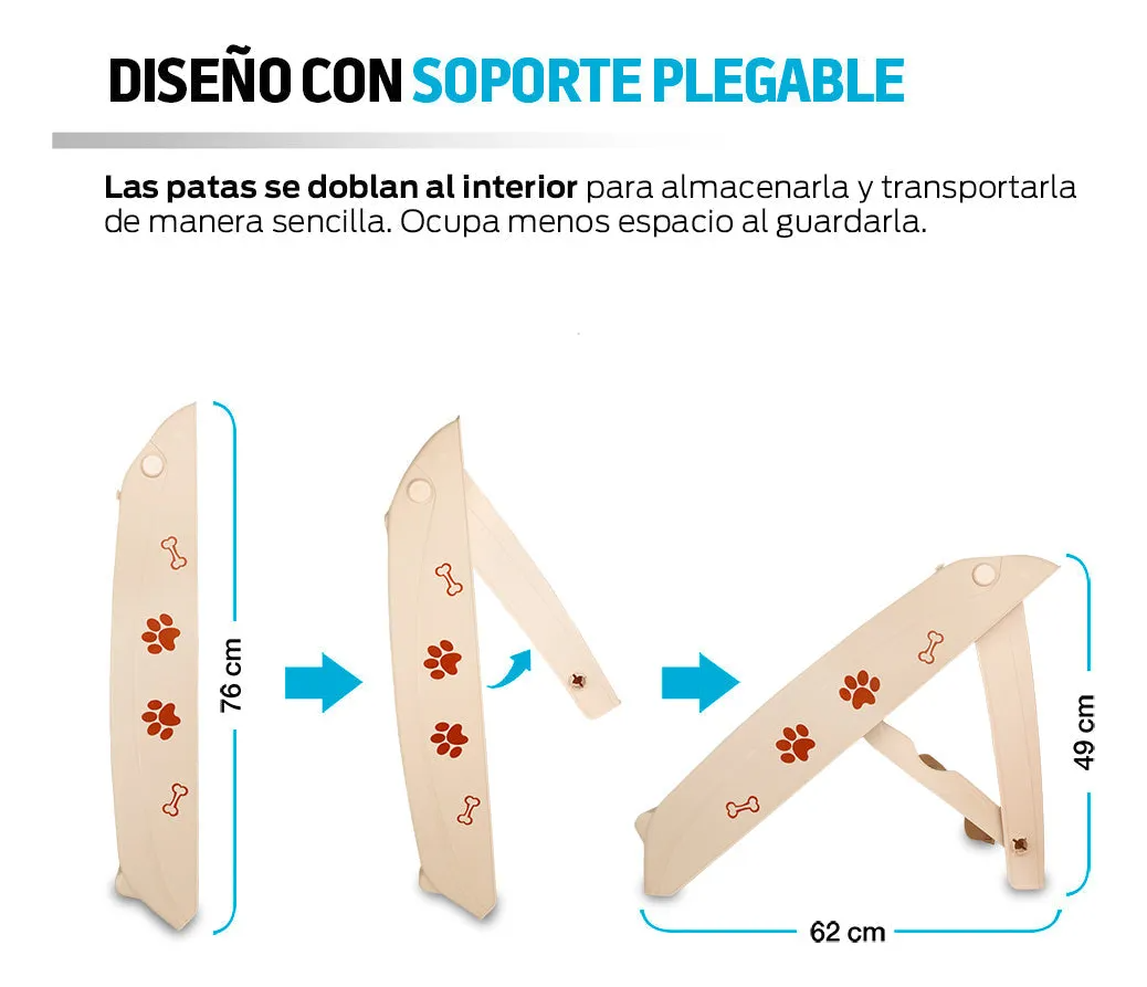 Escalera Plegable para Perro Con Patas Antideslizantes Rampa para Perro Gato y Mascotas con Escalones Antideslizantes para Sofa Cama o Auto para Interiores y Exteriores 49 cm de Altura