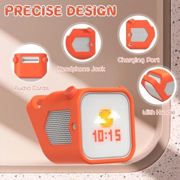 BEARDDO Case Compatible with Yoto Player 3rd Generation, Kids Bluetooth Audio Speaker Plays Adventure Jacket Cover Accessory, Anti-Slip Anti-Scratch Silicone Shell with Easy-to-Car