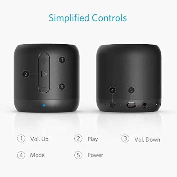 Anker Soundcore Mini, Super-Portable Bluetooth Speaker with 15-Hour Playtime, 66-Foot Bluetooth Range, Enhanced Bass, Noise-Cancelling Microphone (Renewed)