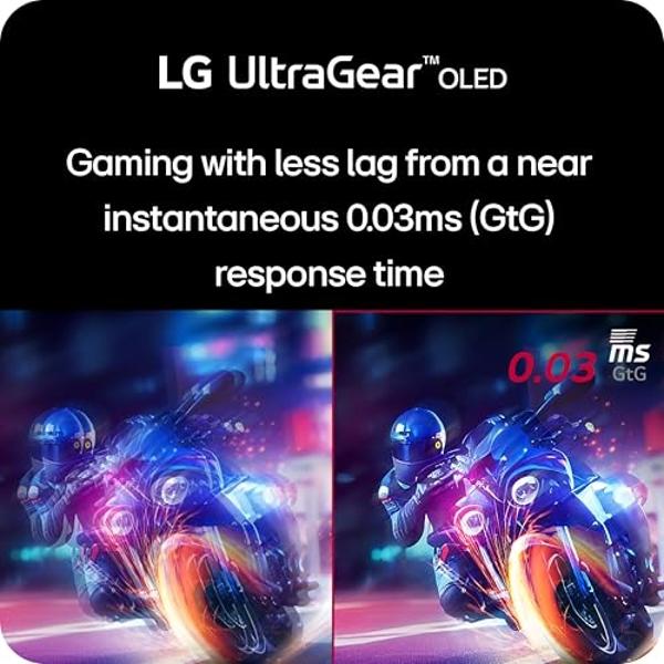 LG 32GS95UE 32-inch Ultragear OLED Dual Mode Gaming Monitor 4K UHD 1440p 240Hz 0.03ms AMD FreeSync Premium Pro NVIDIA G-Sync HDMI 2.1 DisplayPort Tilt/Height/Swivel Stand Black