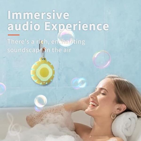 HEYSONG Waterproof Shower Bluetooth Speaker, Durable Portable Speaker with HD Sound, Wireless Outdoor Speaker for Pool, Beach, Kayaking, Gift for Girls, Boys, Teens, Women & Men